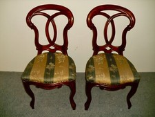 BIEDERMEIER STUHL PAAR - POLSTERSTUHL ALT - DESIGN ESSTISCHSTUHL ANTIK - CA.1850