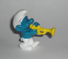 20047 Trompeter Schlumpf 1.A (GIAN&DAVI) SCHLEICH Emblem W. GERMANY C Peyo TOP!