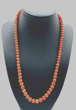 Antik Koralle Kette Kugelkette Lachskoralle im Verlauf L 51 cm neu geknüpft