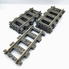 LEGO® City 9V 16x Geraden Schienen Eisenbahn 2865 Stromschienen Metall 4520 4512