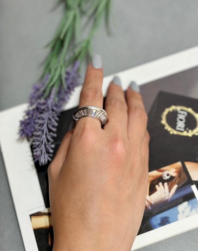 14k weißgold baguette form - 14k,