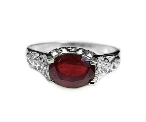 Silber rubin statement - rubin, ring