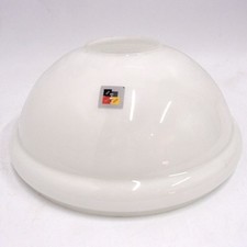 Lampenschirm 170 390 107 mm Glas weiß glänzend Küchenlampe Leuchte Hängeleuchte