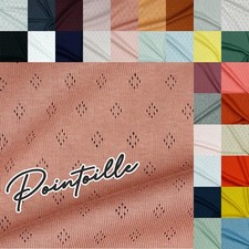 Pointoille-Stoff Meterware Feinstrick-Jersey mit Lochmuster Baumwollstoff Ö-Tex