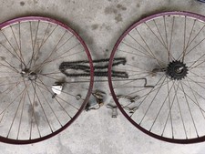 Alte Oldtimer Fahrrad Felgen 3 Gang Schaltung 26 Zoll ROT 1950 Torpedo Rad 