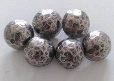 6 Trachtenknöpfe Zierknöpfe Halbkugel Ösenknöpfe 20 mm Silber Metall Knöpfe