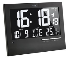TFA 60.4508 Funkwanduhr digital lautlos beleuchtet Wohnzimmer Funkuhr Wanduhr