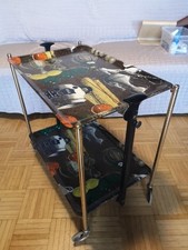 60er Jahre klappbarer Dinett Servierwagen  Beistelltisch Teewagen buntes Design