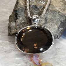 Rauchquarz Anhänger, 925er