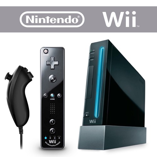 Nintendo wii konsole schwarz - schwarz, +