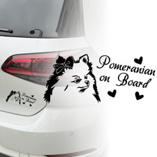 Auto Aufkleber | Pomeranian on Board | Zwergspitz  Farben / Größen | Sticker 429