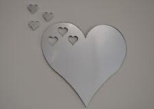 Acryl Spiegel Herz und kleine Herzen Wandhalterung Kinderzimmer Aufsteller