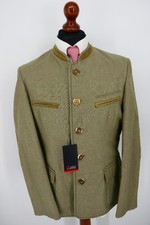 Zeiler Lodenfrey Trachten Janker Gr.50 Leinen Baumwolle Khaki Grau NEU + Etikett