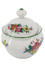 SELTMANN WEIDEN Zuckerdose BAROCK Porzellan Weiß Blumenmuster