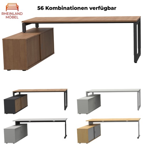 Schreibtisch mit sideboard - schreibtisch,