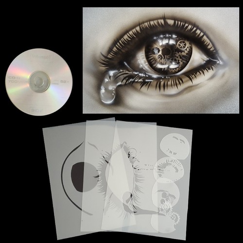 Schablonen airbrush auge mit - ,
