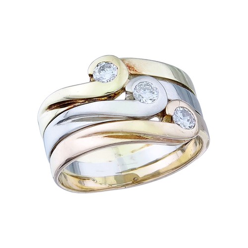Dreier ring brillanten - ring, 585er