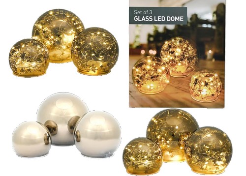 3er set glaskugellampe led - 3er,