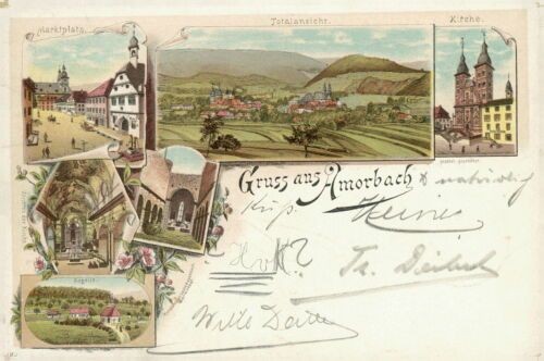 Ansichtskarte amorbach1897 - ansichtskarte,