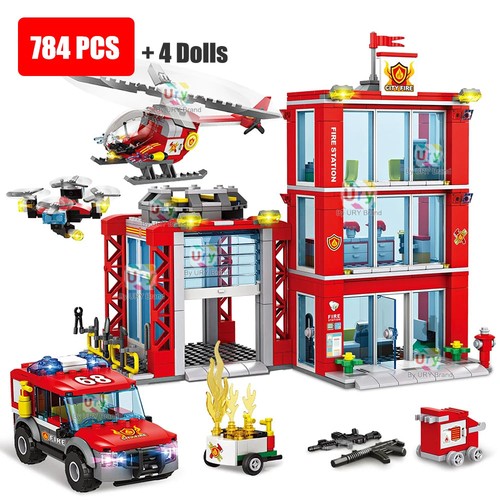 City feuerwehrstation set - feuerwehrstation,