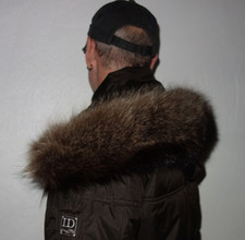 Raccoon Fur Hood Collar Real