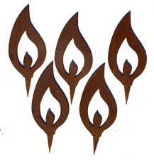 Rost Deko 5x Flamme STECKER Edelrost Metall Gartendeko Weihnachtsdeko GH 12cm