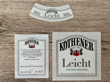 Sammlerware, Etiketten der Brauerei Köthen, Cöthen, Leicht