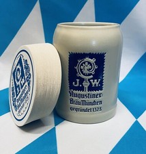 Steinkrug Augustiner Bräu München Brauereikrug 0,5L neu + 20 Bierdeckel