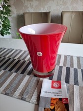 Design Glasvase „HARZKRISTALL“ Glasmanufaktur Derenburg Massiv Rot NEU