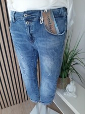 ❤️ Melly & Co Made in Italy Baggy Boyfriend Jeans Hose 7261B in Blau
