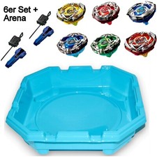 6er BX Set + Arena + 2 Launcher + 2 Grip für Beyblade X Arena ( Burst Metal )