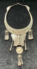 grosser Halsring Kette Weißblech Modeschmuck ausgefallen 80er Vintage