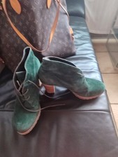 Wildleder Stiefeletten Grün