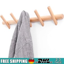 5 Haken Holz Wandgarderobe