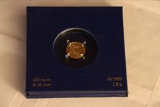 Französische 1,8g Goldmünze, Monnaie de Paris, Sammlermünze, Gallischer Hahn