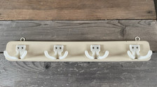 Hakenleiste weiß shabby chic Geschirrtuch Halter Holz 4 Haken Vintage 50er retro