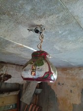 Antike,Petroleum,Lampe,Porzellan,Handgemalt,um 1900,Dachbodenfund