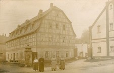 Bauernhof, Fachwerkhaus, Fotopostkarte Sachsen, Oskar Winkler Mügeln bei Dresden