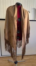 Poncho Cape Kunst Wildleder