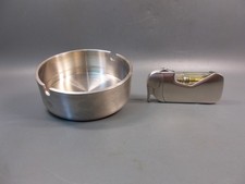 Reiseaschenbecher Edelstahl mit passendem Feuerzeug für unterwegs Camping