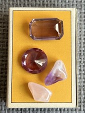 4 kleine Edelsteine ungeschliffen Glassteine geschliffen