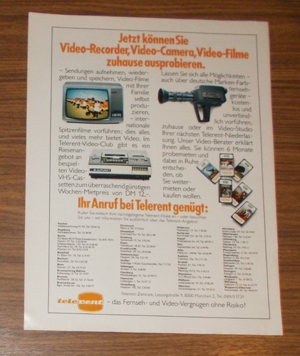 Seltene werbung telerent - telerent, das