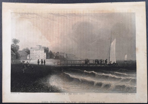 Stahlstich 1850 seebad - um, 1850.