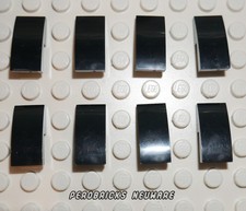 Lego Basic 8 x Bogen halbrund Schrägstein 1x2 schwarz #11477 NEUWARE