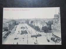 AK Dresden,Wiener Platz a.Hauptbahnhof,Ecke Prager Str.Straßenbahn,Pferdekutsche