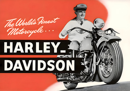 Harley davidson poster - poster, 1940s