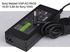 Laptop Netzteil Sony Vaio VGP-AC19V33 19,5V 39A 6,5mm-4,4mm PCG, VGN und VPC MMA