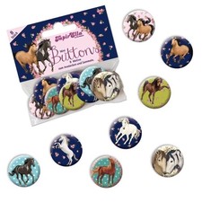 8 Mini-Button PFERDE PONYS