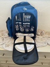 Dunlop Picknick Kühlrucksack Teller Besteck Becher Servietten Brotmesser NEU