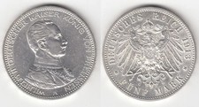 Preussen,  Wilhelm II.  1888-1918  Gedenkmünze 5 Mark 1913 Uniform  f.stglz